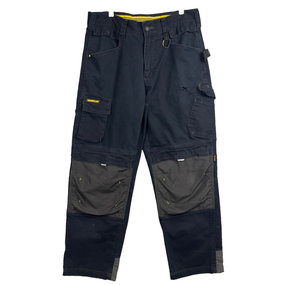 Caterpillar H2O Defender Pants Mens 32x30 Cargo Carpenter Workwear Double Knee
